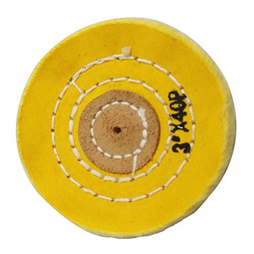 3″ Chemically Treated Muslin Buff Wheel – 40 Ply with Leather Center – for…