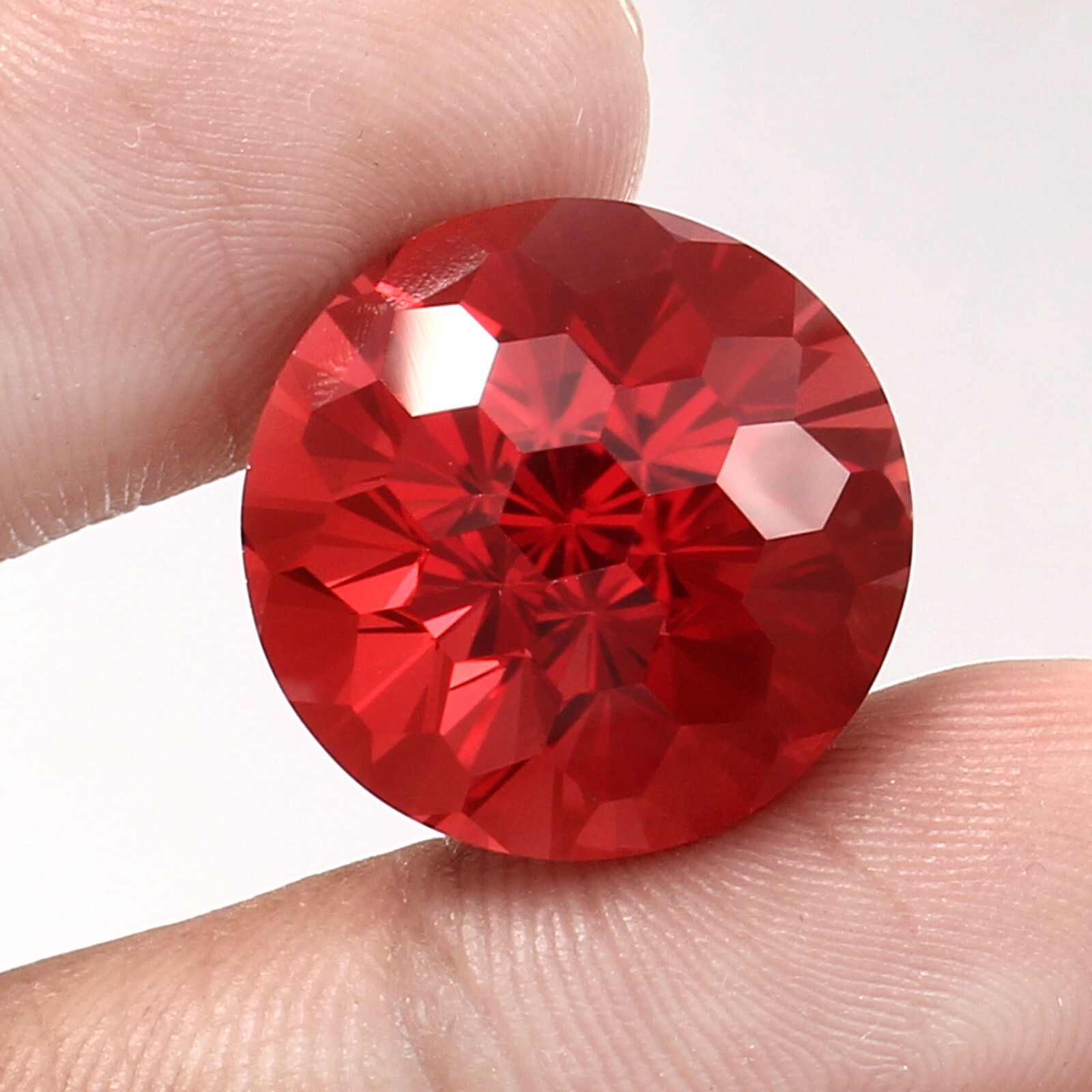 Natural Ceylon Padparadscha Sapphire Loose Round Football Cut Gemstone 18.50 MM