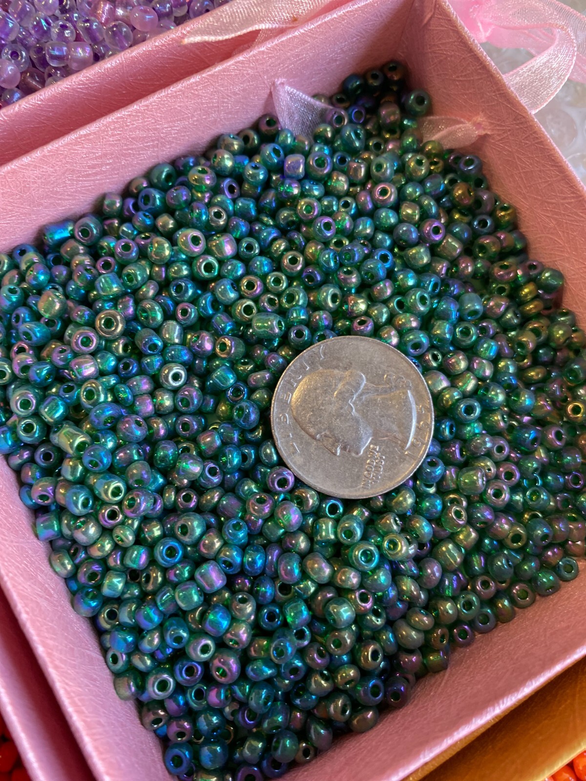 Huge Lot Seed Beads Mix Color 6/0 Mix Green Purple Pink Blue White 3 lb DIY
