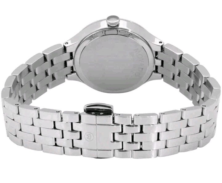 Movado Women’s Watch Veturi Quartz Black Dial Silver Steel Bracelet 0607418