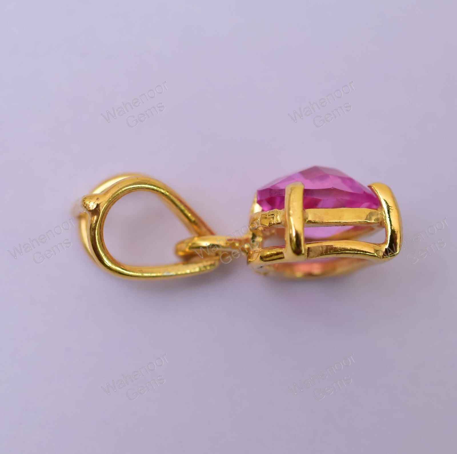 Pink Ruby Heart 7.50 mm 925 Sterling Silver Pendant Certified Anniversary Gift