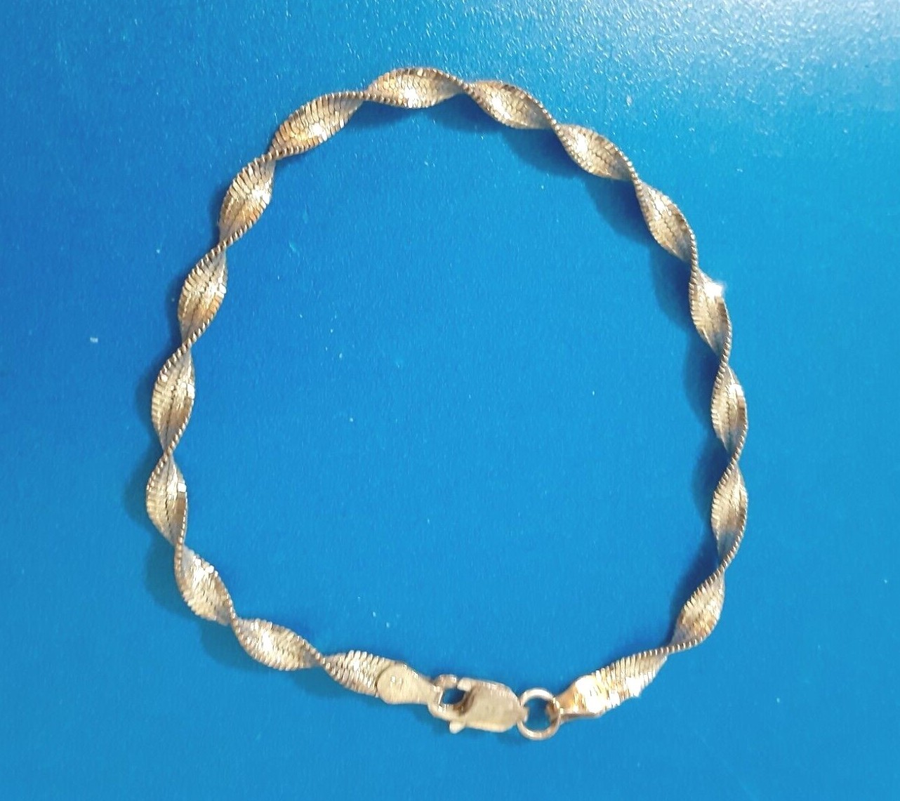 925 Sterling Silver Italy Twist Bracelet 4 mm 7.2 in