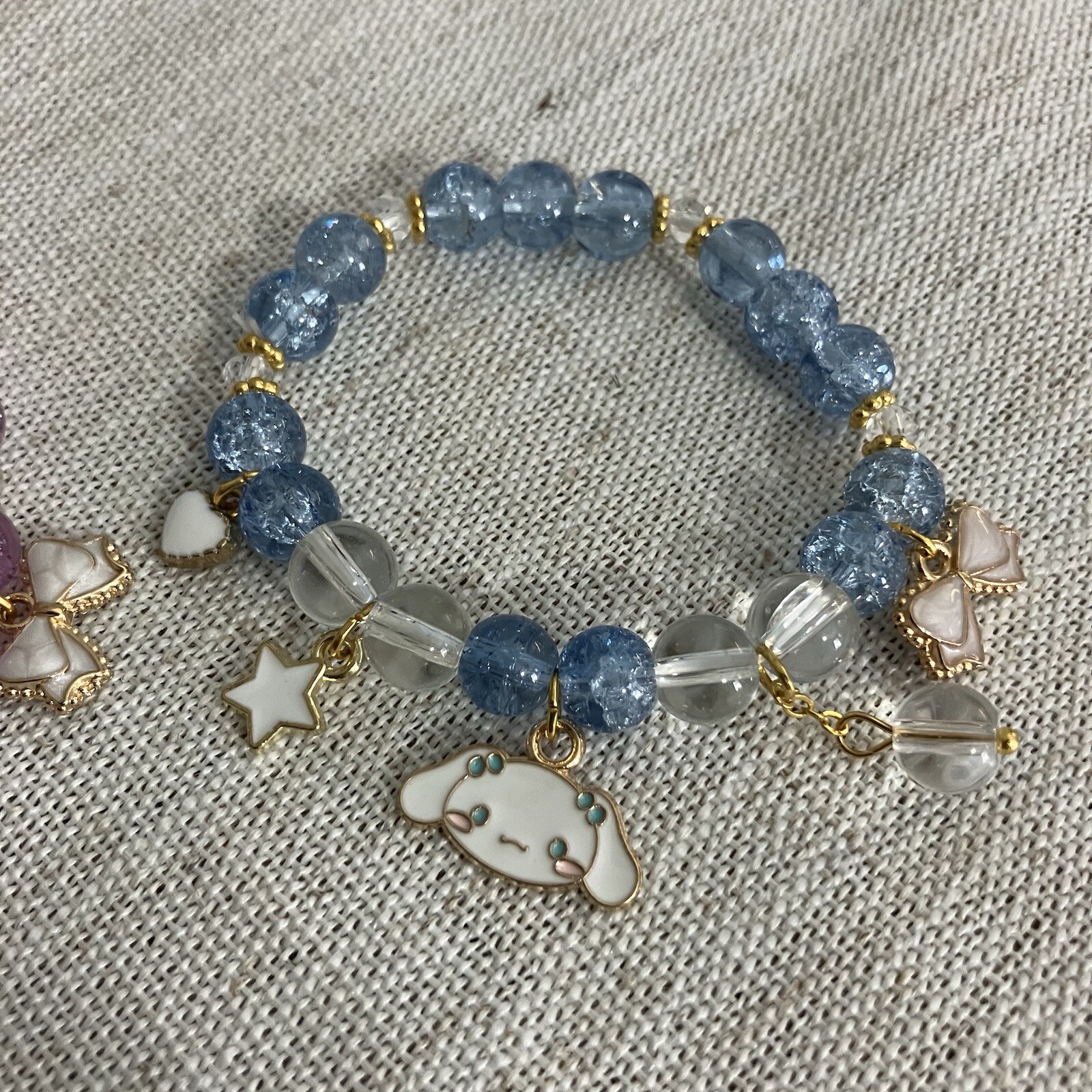 Hello Kitty Stretch Charm Bracelet Set Kuromi My Melody Cinnamoroll Jewelry
