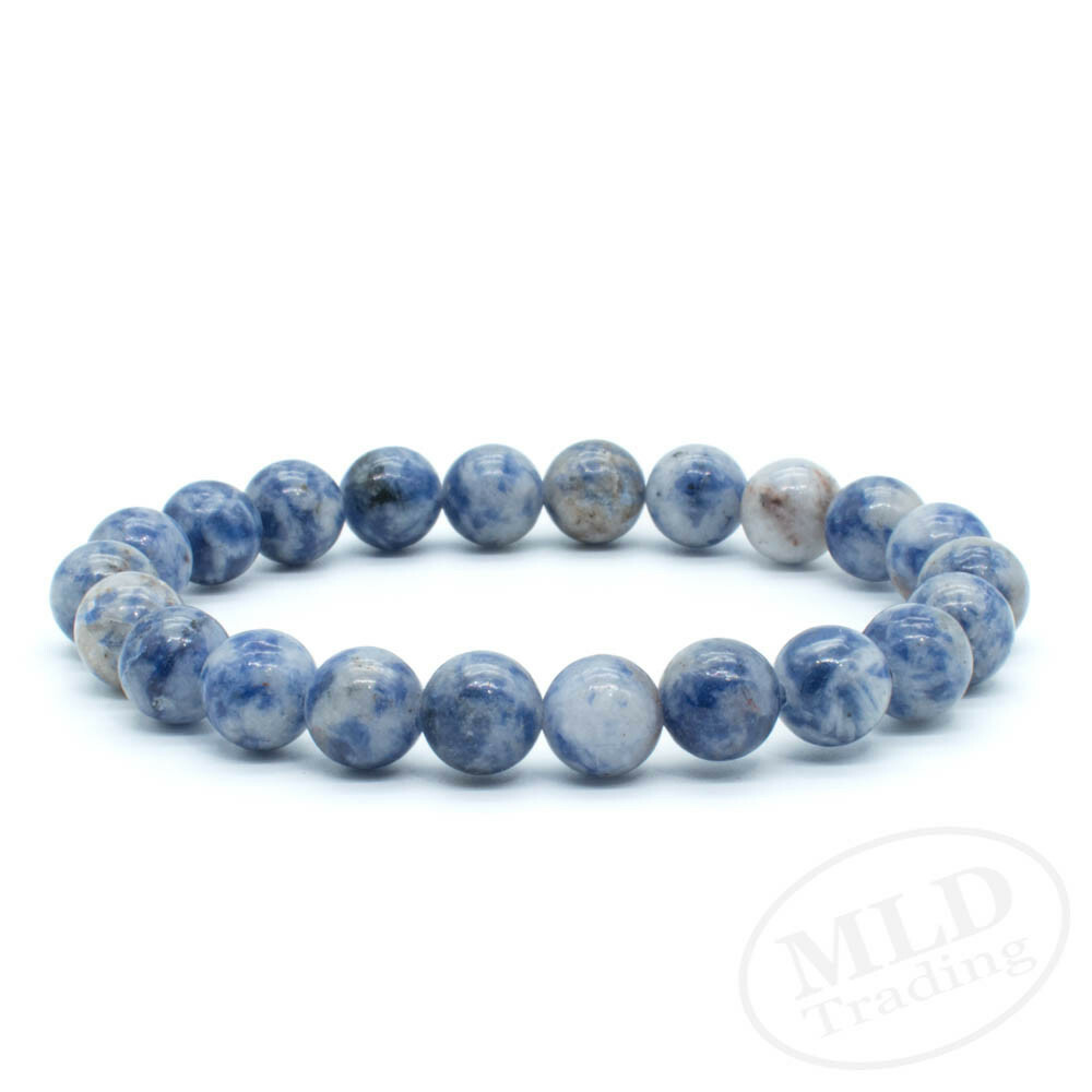 High Grade Natural Blue Sodalite Stone Stretch Bracelet 7″ – 8mm Round Beads