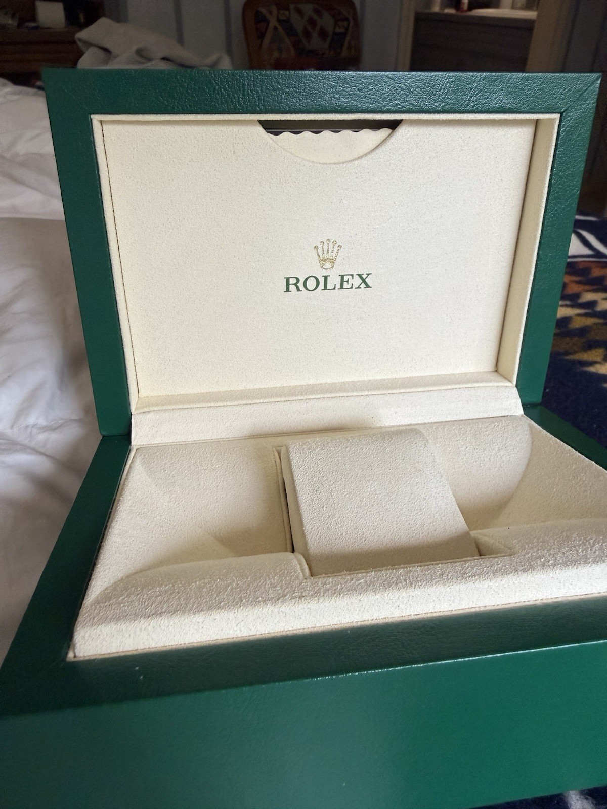 Rolex Green/Beige Leather Fabric Single Watch Presentation Box 39139.04-OYSTER M