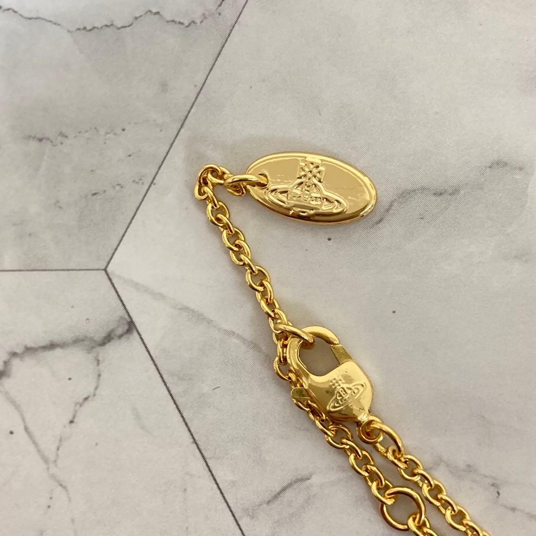 Vivienne Westwood Diamante Black Heart Orb Necklace Pendant Gold with drawstring