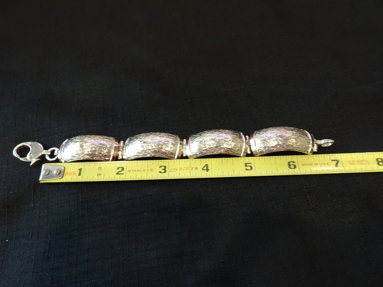 #779 SP-925 4-SECTION BANGLE LINK BRACELET-FANCY–READY FOR A QUEEN