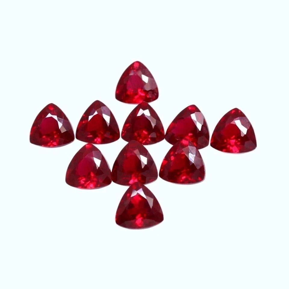 AGL Certified Natural Red Ruby 100 Ct 10-12 Pcs Trillion Cut Loose Gemstone Lot
