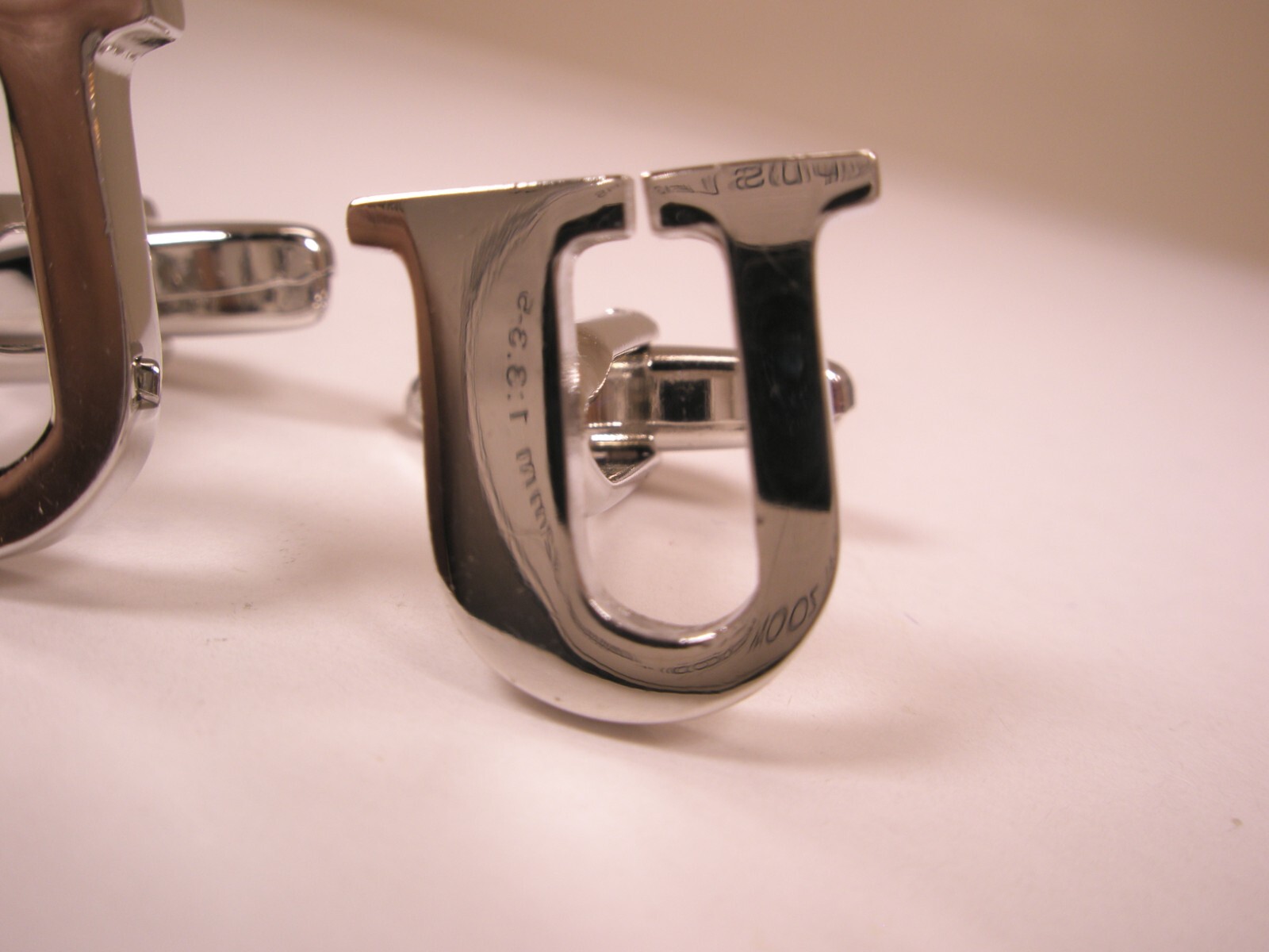 U Monogram Initial Letter Silver Tone Modern Cuff Links uriel ulises una uma umb