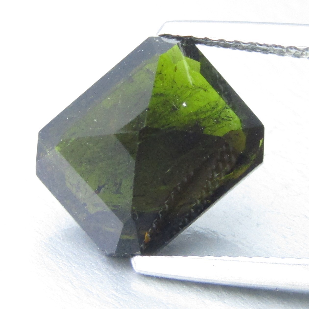 5.36Cts Natural Green Tourmaline 11x9x7.1mm Emerald Cut Loose Mozabique Gemstone