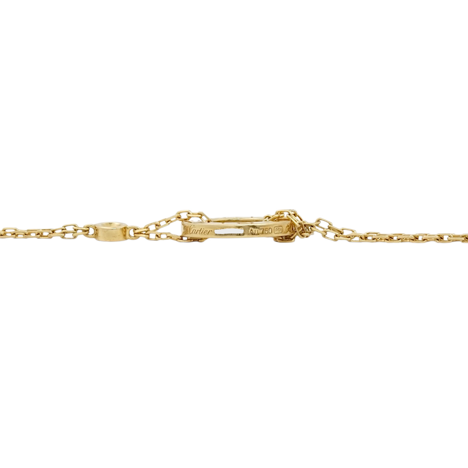 CARTIER Love 2 Diamonds Pendant and Love Bracelet On Chain Set 18K Yellow Gold