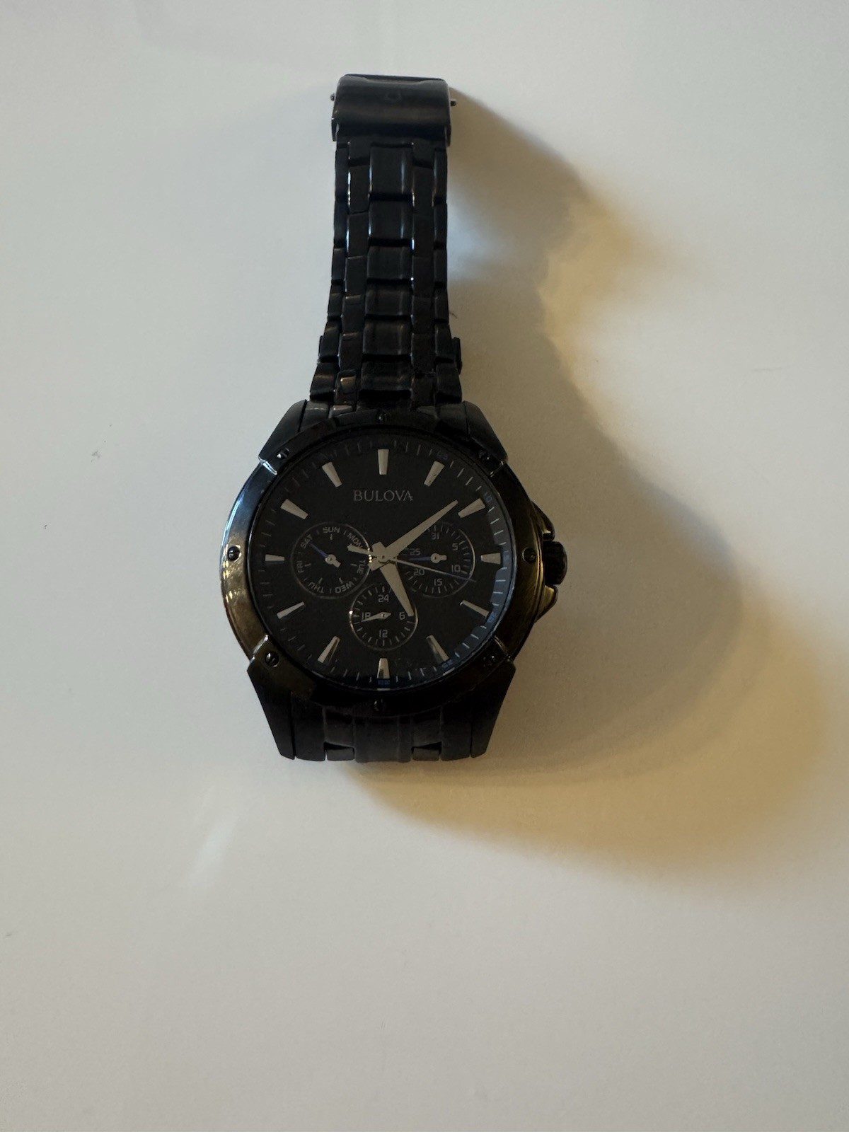 Bulova Classic Multifuction Black Stainless Steel Bracelet Men’s Watch No 98C121