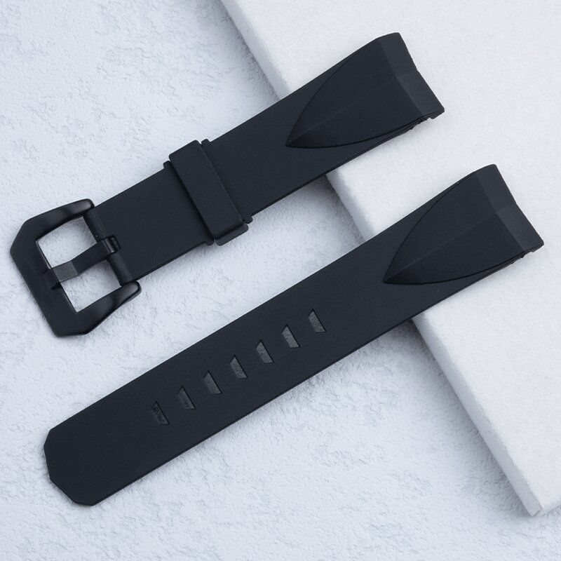 22mm Black Blue Silicone Rubber Strap Watch Band Fits Corum ADMIRAL’S CUP