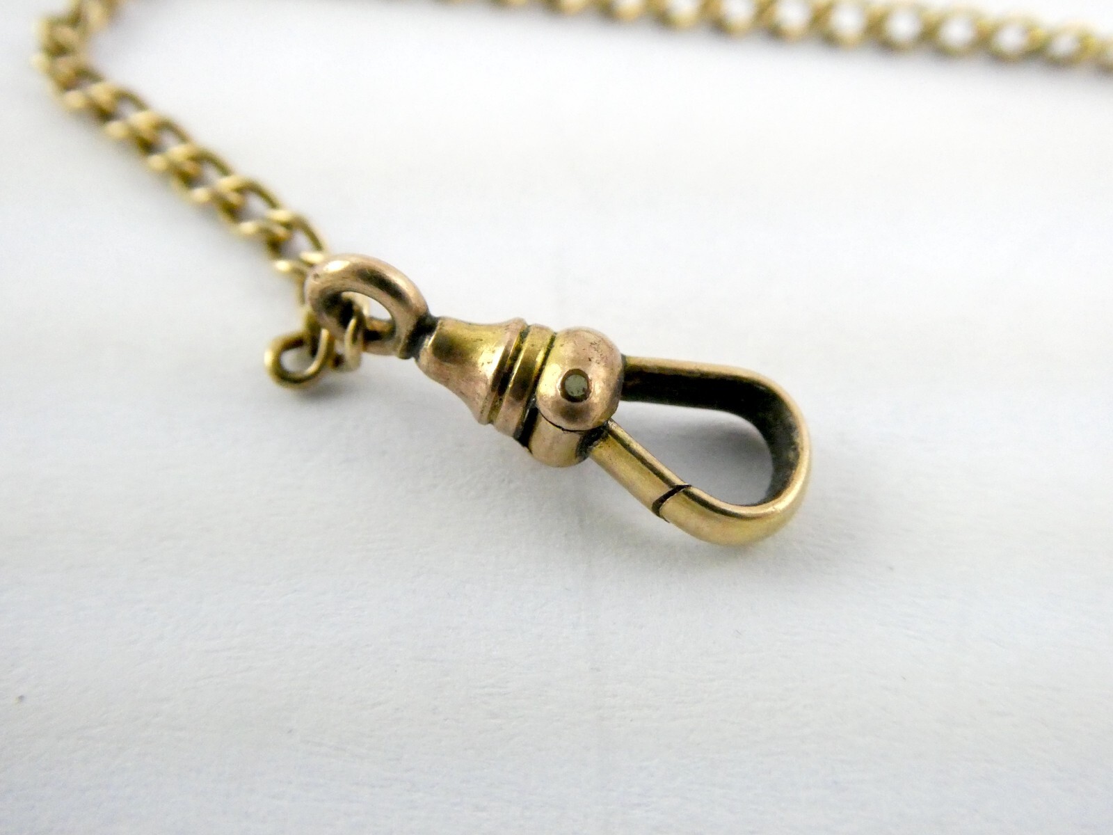 Antique Bliss Bros Vest Pocket Watch Fob Chain with Dog Swivel Clip 6.2g