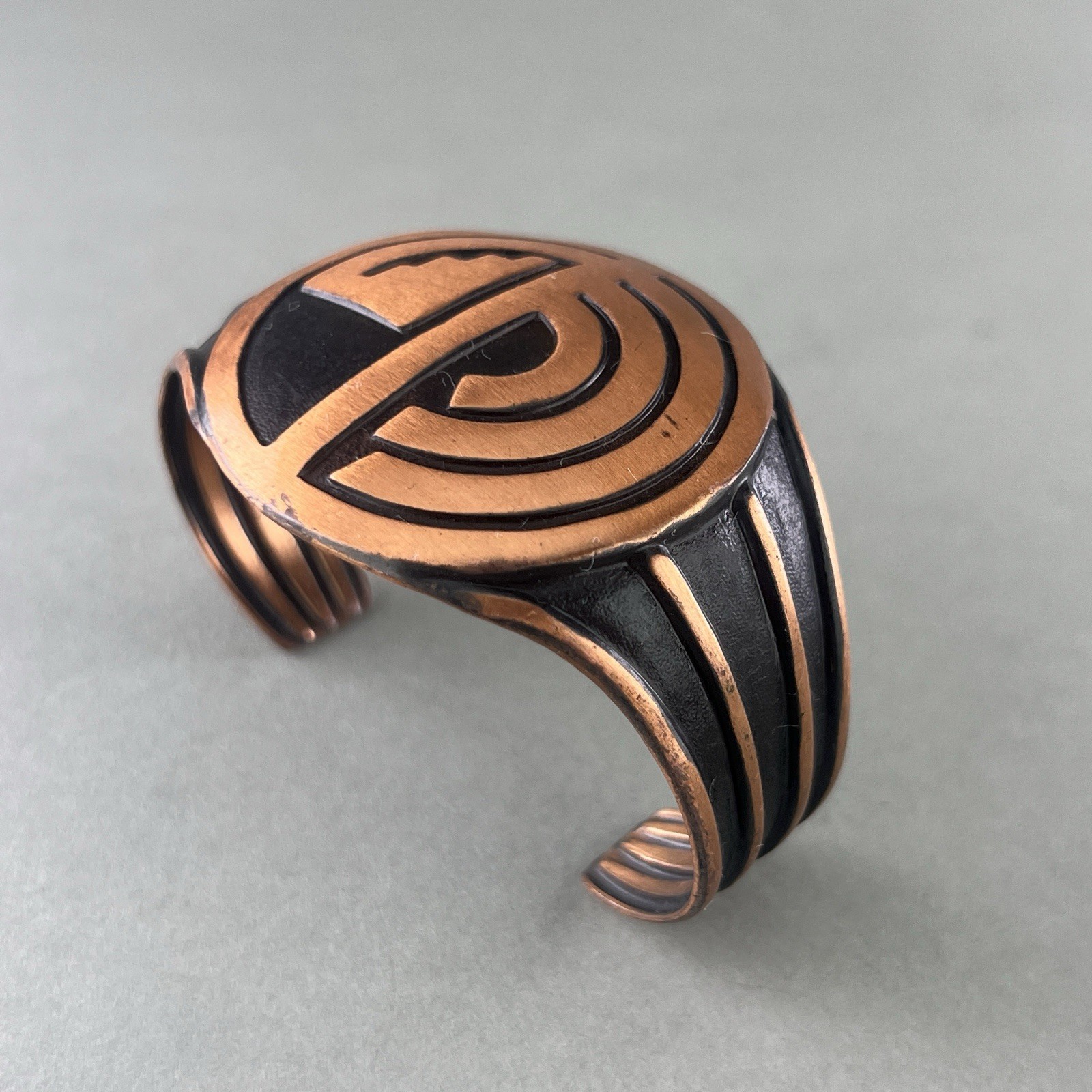 Vintage Bell Trading Copper Cuff Bracelet Maze Southwestern q3z
