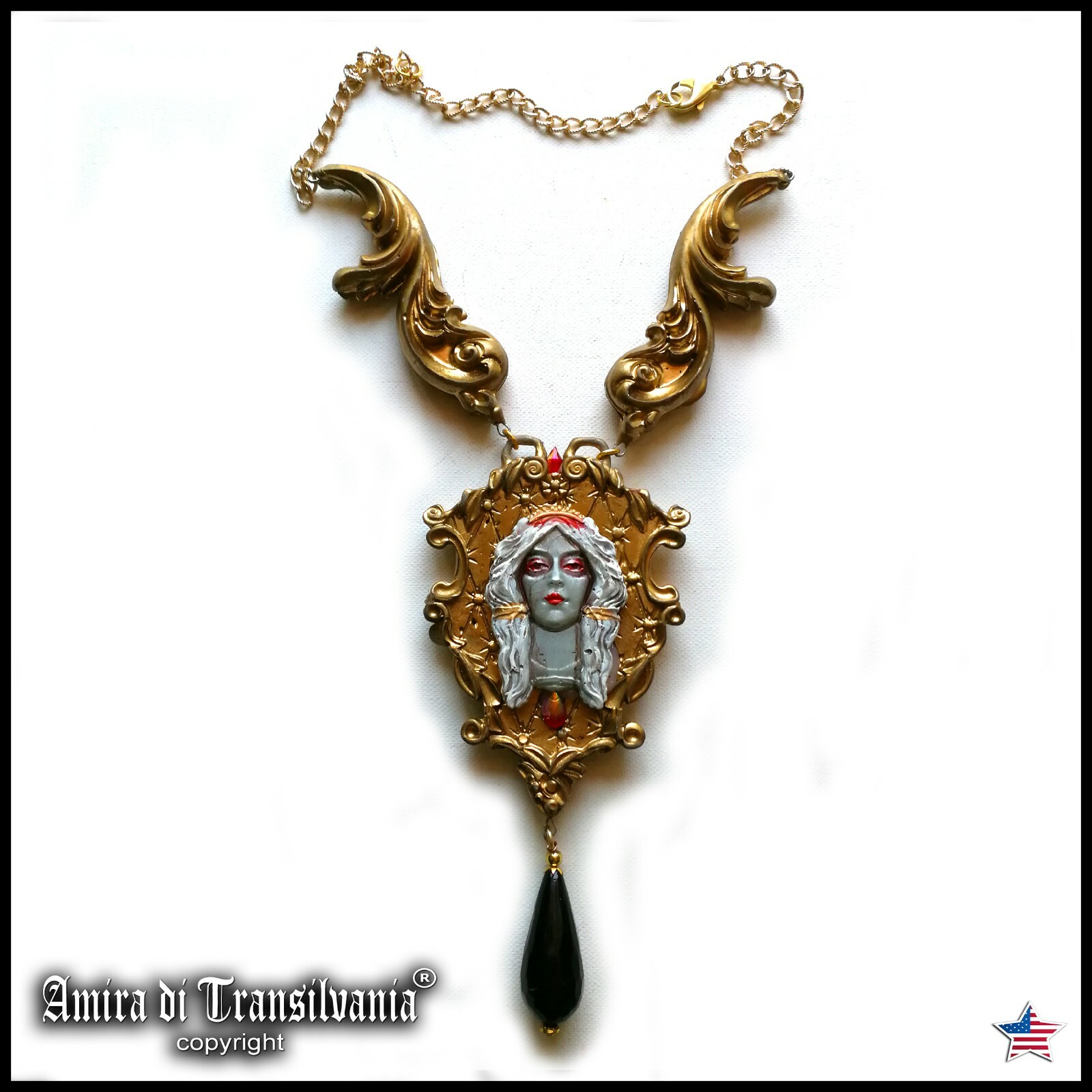 Luxury Jewelry Baroque Necklace Art Deco Vintage Style Pendant Jewellery Charm