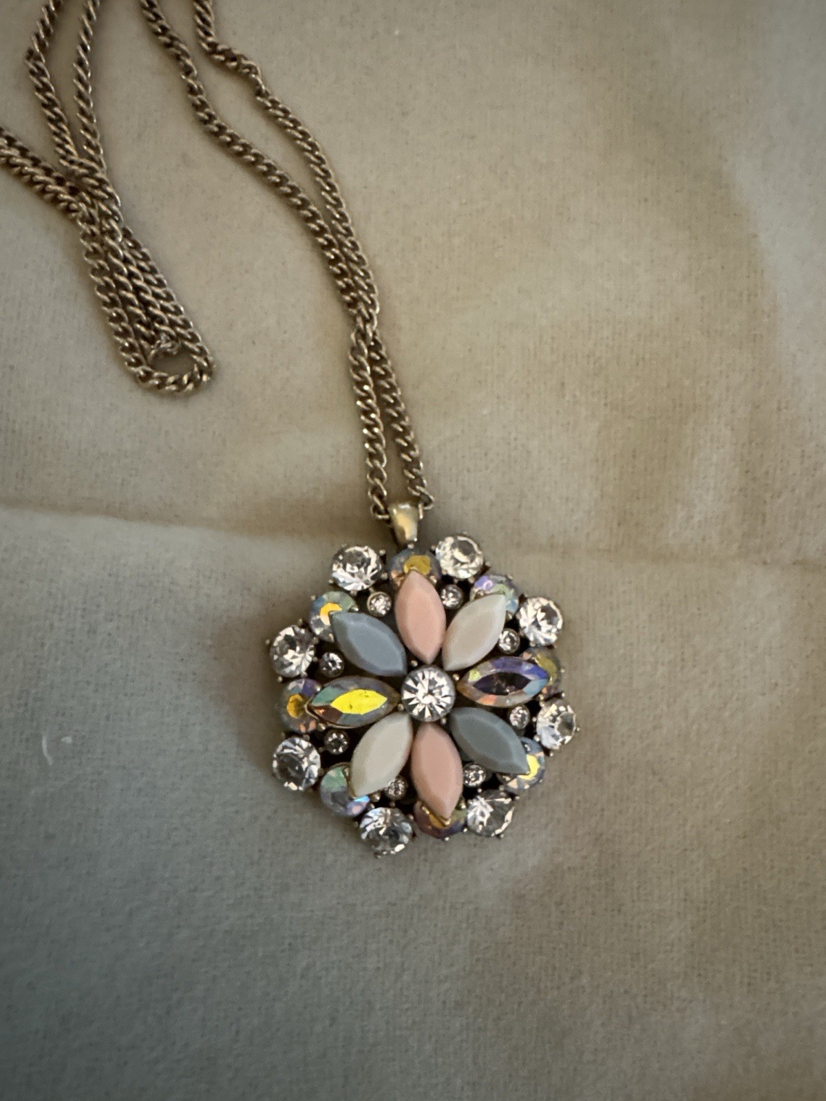 J.Crew Crystal Floral Mandala Necklace