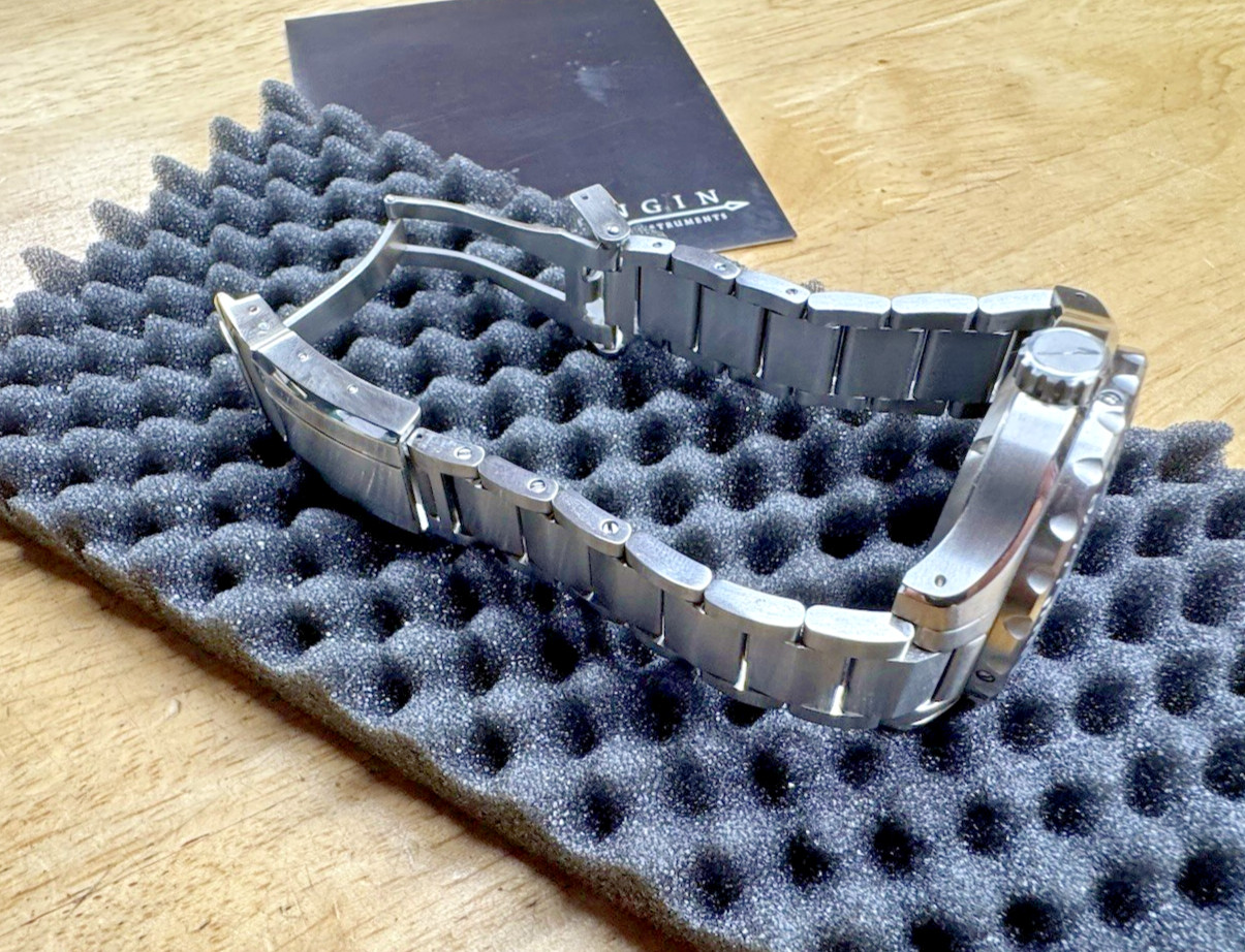 Sangin Professional Sea Blue Watch Brushed Rare Diplomat Bracelet Box Docs SOCAL