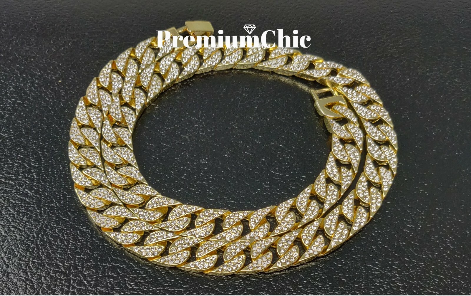 ICED Miami Cuban Choker Link Gold Plated CZ Necklace Or Bracelet Hip Hop Chain