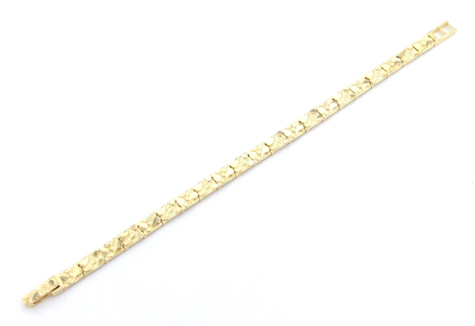 10k Yellow Gold Solid Handmade Nugget Bracelet Adjustable 8-8.5″ 7mm 15.1 grams