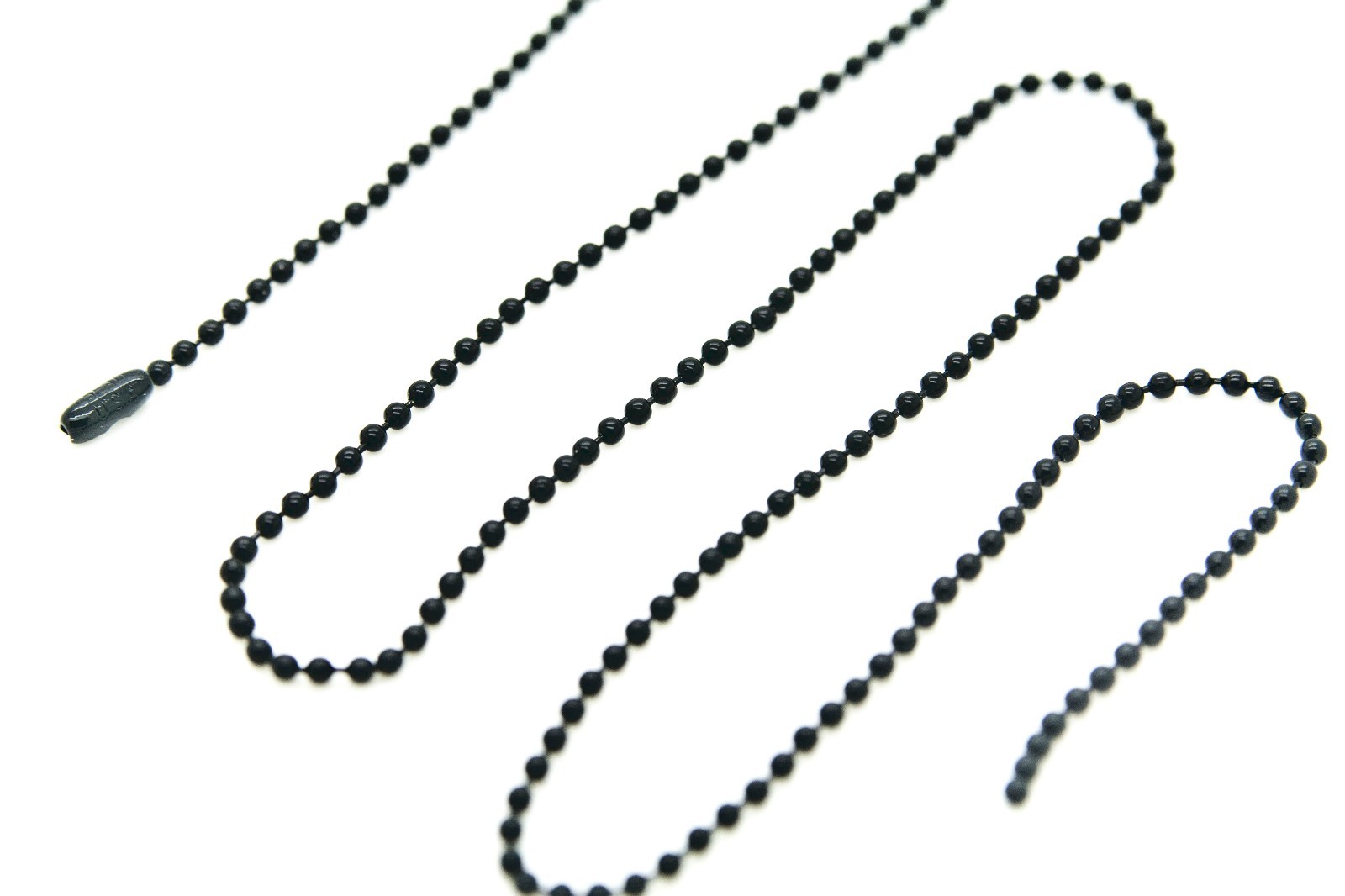 50 pc BLACK EPOXY 24″ BALL CHAIN NECKLACE 2.4MM BEADS #3 WITH FREE SHIP USA ONLY