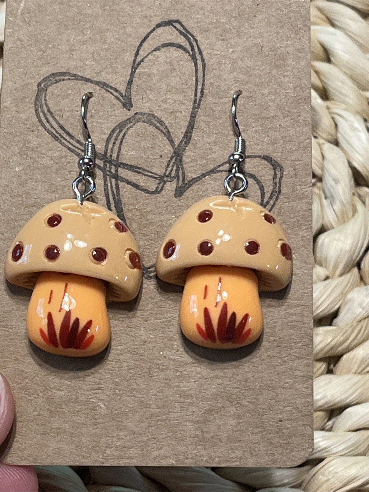 Mushroom Earrings NEW Retro Look