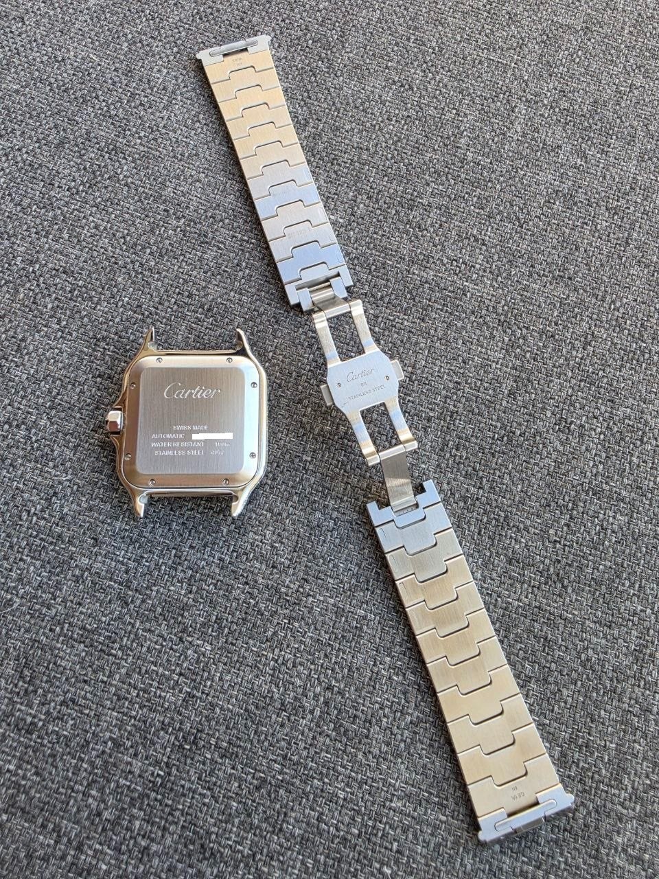 Cartier Santos Men’s 40mm Large Model Steel Watch Roman Iced Out