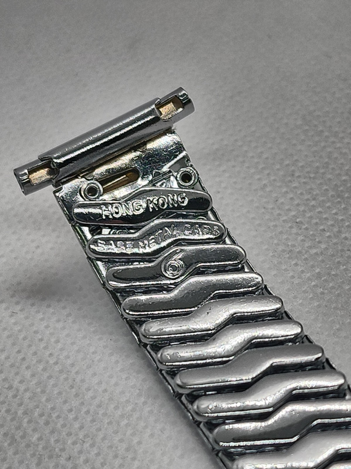 Vintage NOS Brite 17-21mm Adj End Base Metal Top Cap Expansion Watch Band