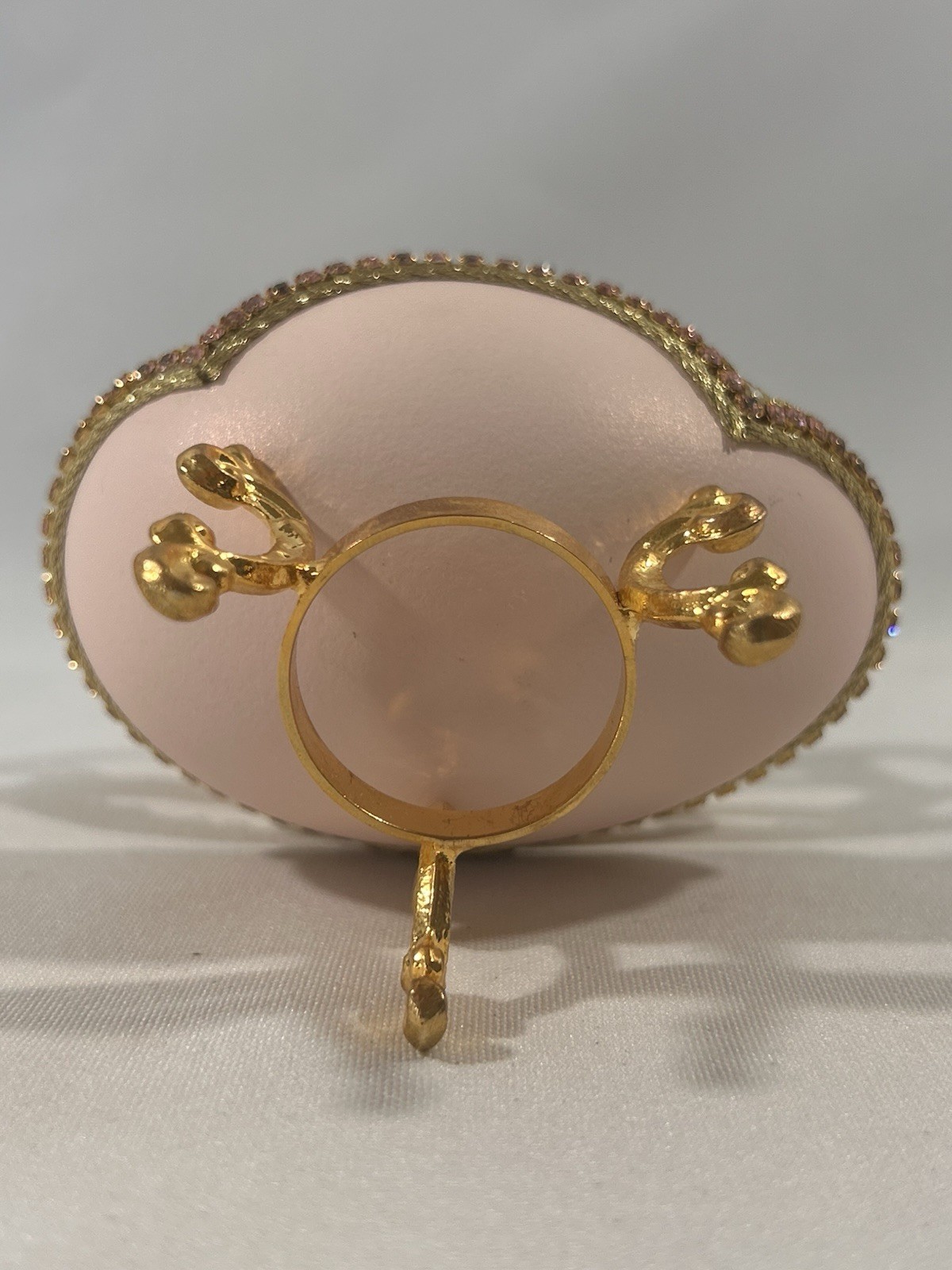 VTG Hand Decorated Fabergé-style Jewelry Presentation with White Satin Interior