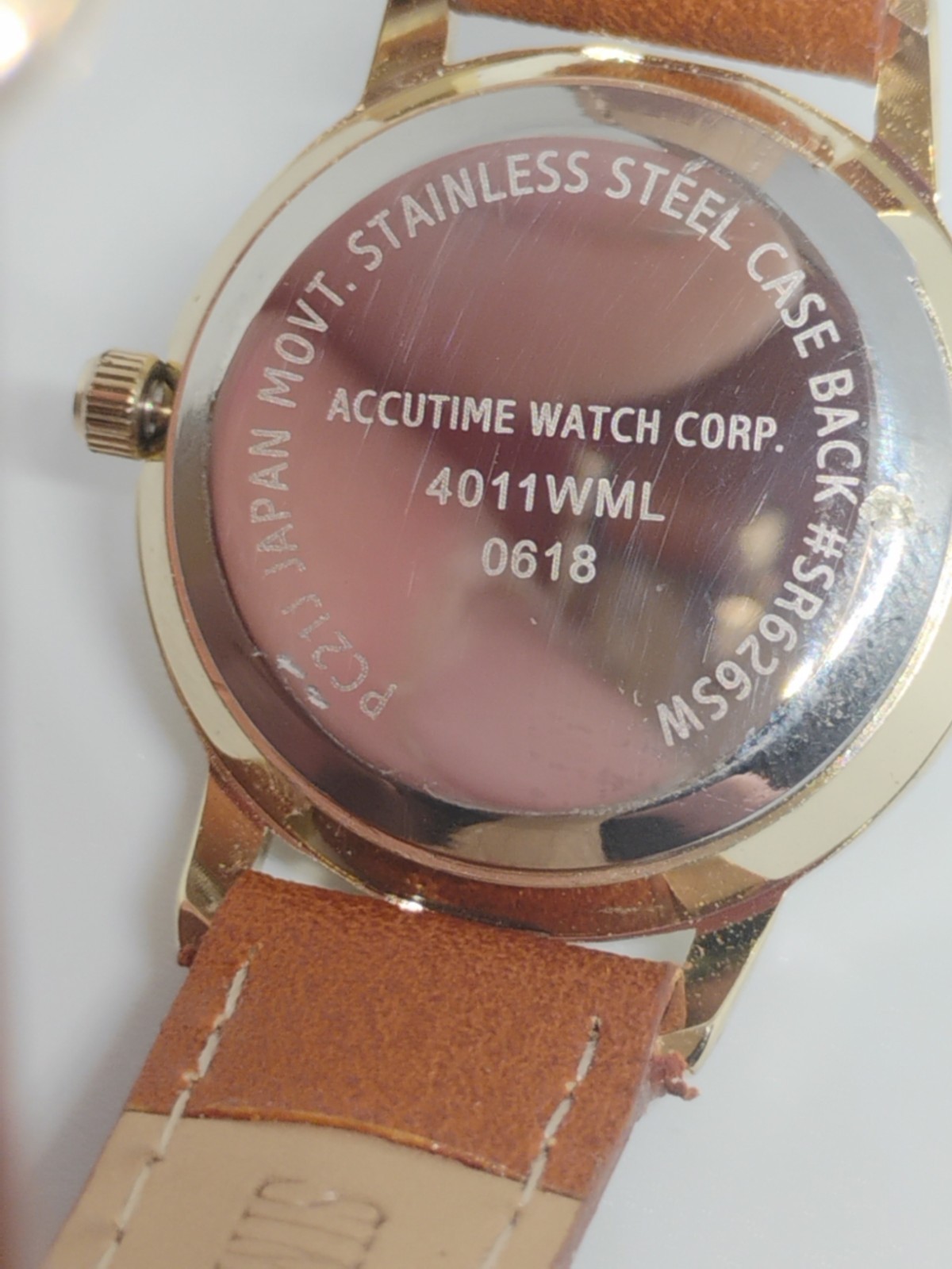 Accutime Watch Corp. Faux Leather Band Working