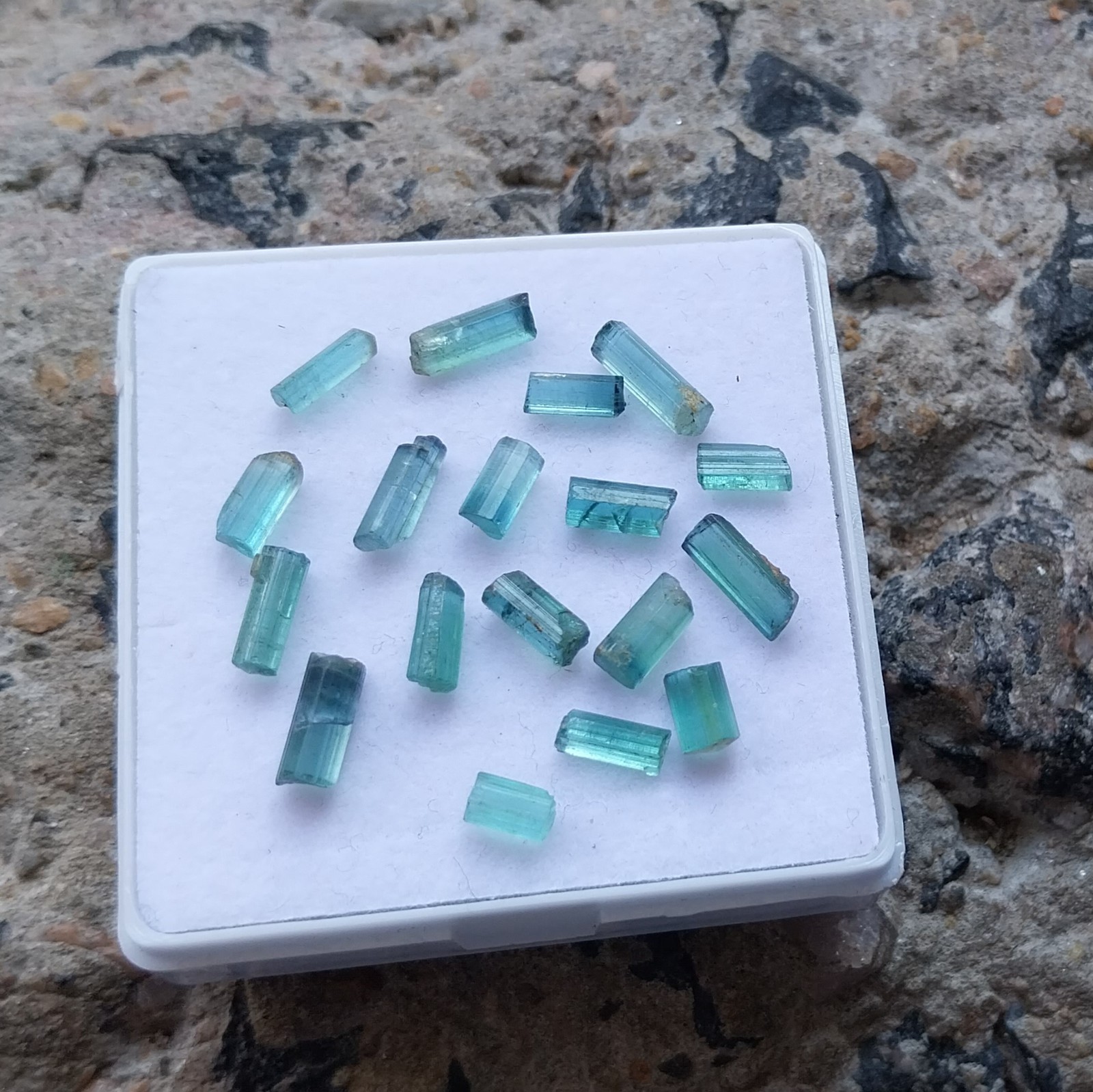 14.75 Ct 6 to 9.5 MM Natural Blue Color Tourmaline Raw Rough Pencil 18 PCS Lot