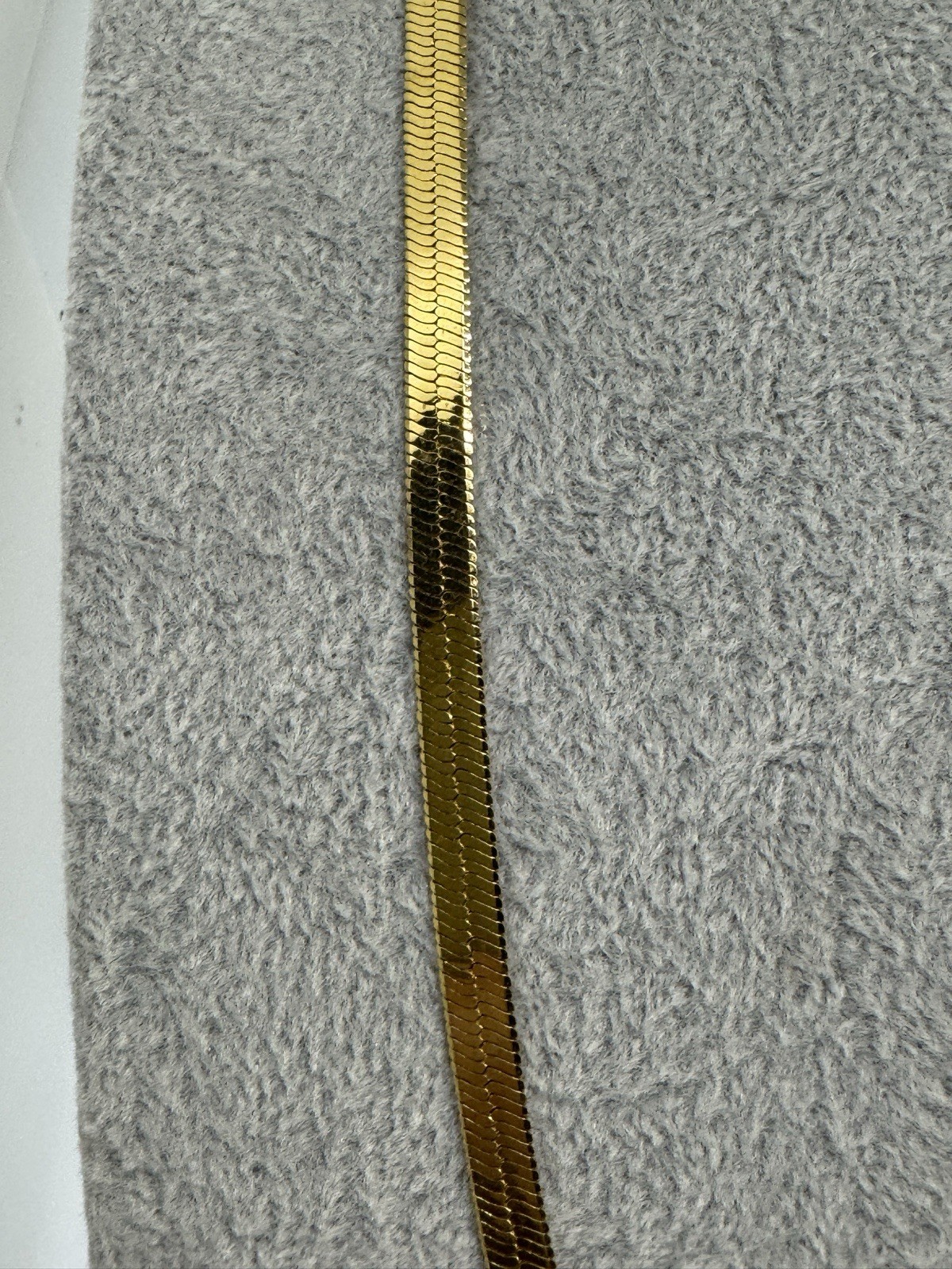 Herringbone Flat Gold Tone Chain Necklace 30″ 5mm