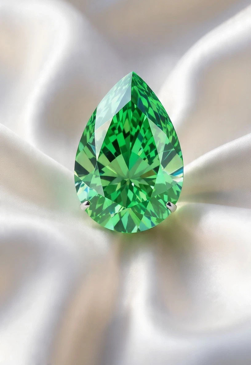 4.70 CT Natural Green Diamond Pear Cut 10×14 mm VVS1 D Grade IDGL Certified