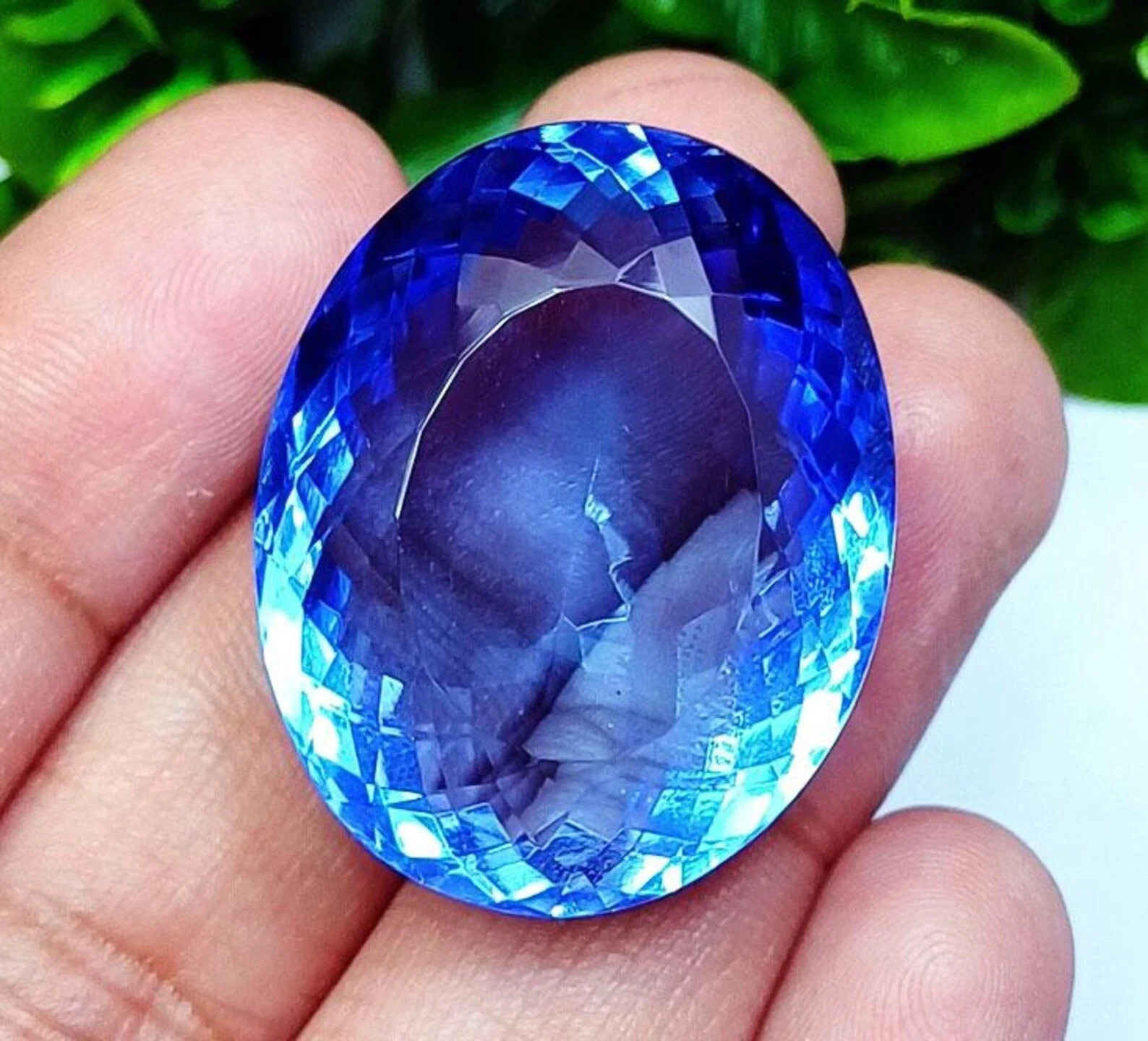 Certified 101.60 Ct AAA Blue Topaz Brazilian Oval Cut Loose Natural Gemstone