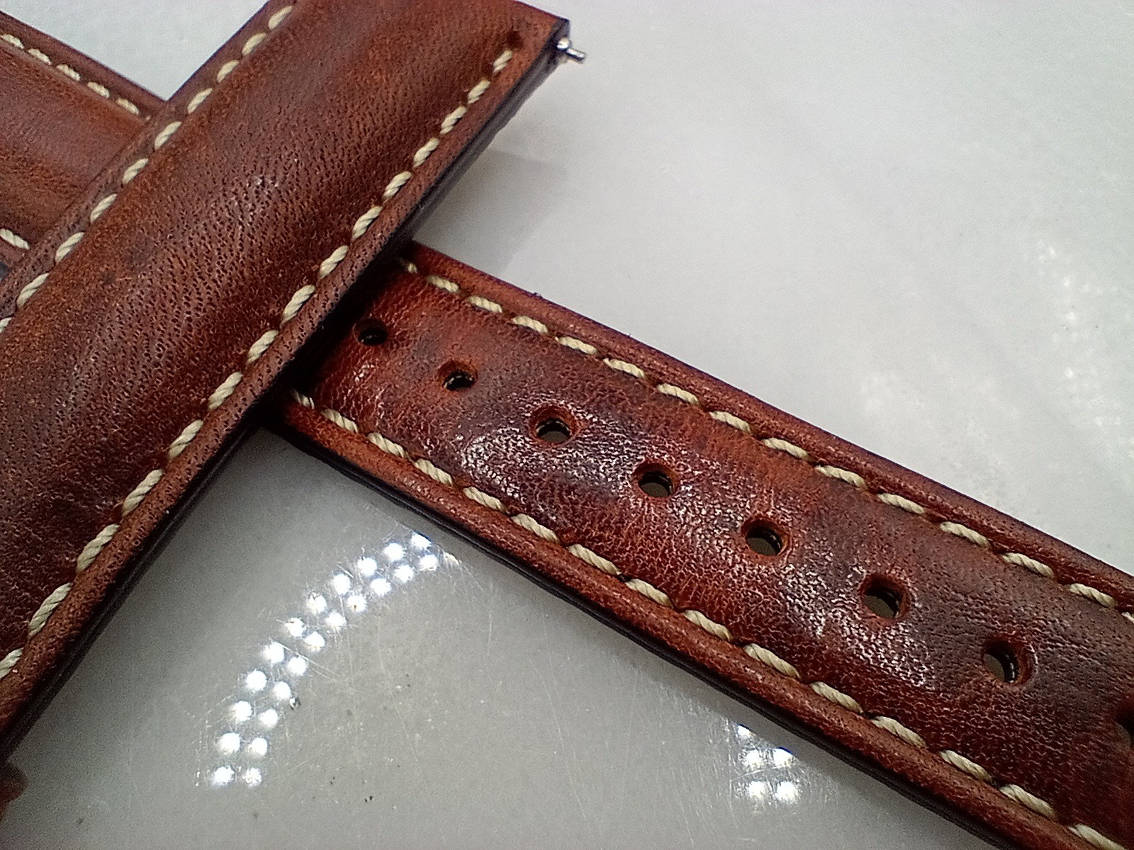 New Watchgecko Highley 20mm Italian Leather Handmade Brown Watch Strap 6B382