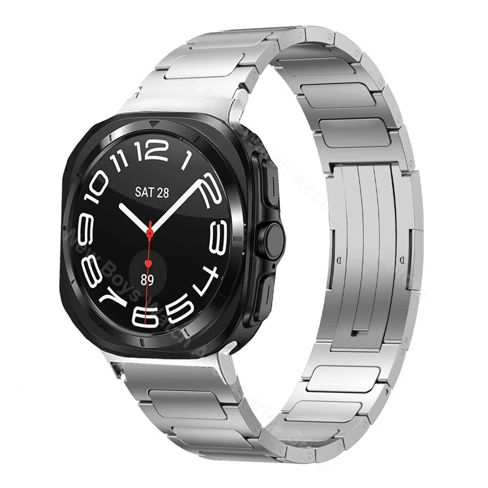 No Gaps Metal Strap Link Bracelet Titanium Band for Samsung Watch 7 Ultra 47mm