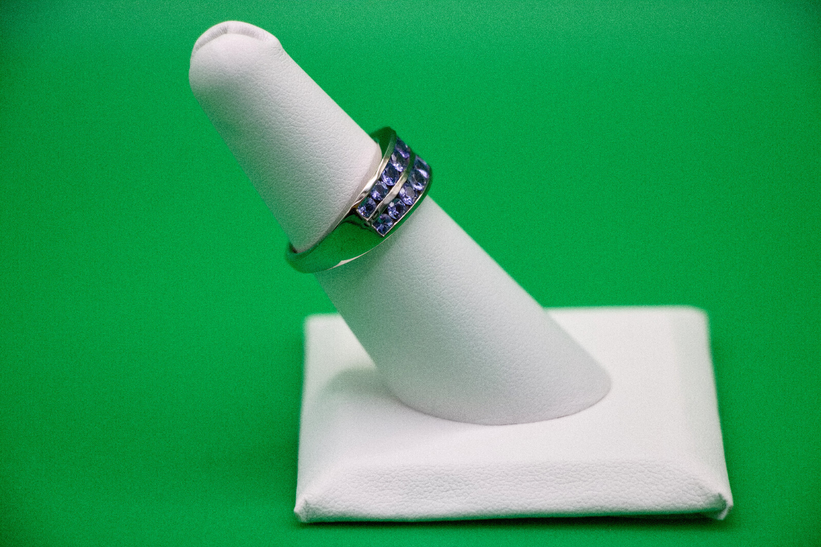 Tanzanite Half Eternity Band Ring in Platinum Over Sterling Silver 1.90 ctw Sz 6