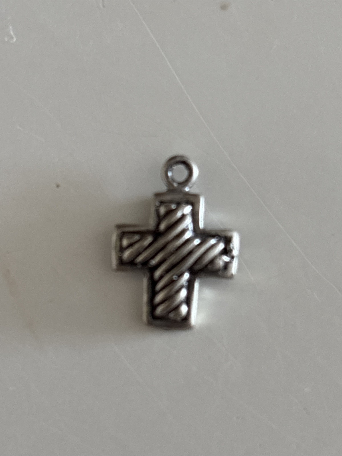 Sterling Silver Cross Charm For Bracelet Or Chain Vintage