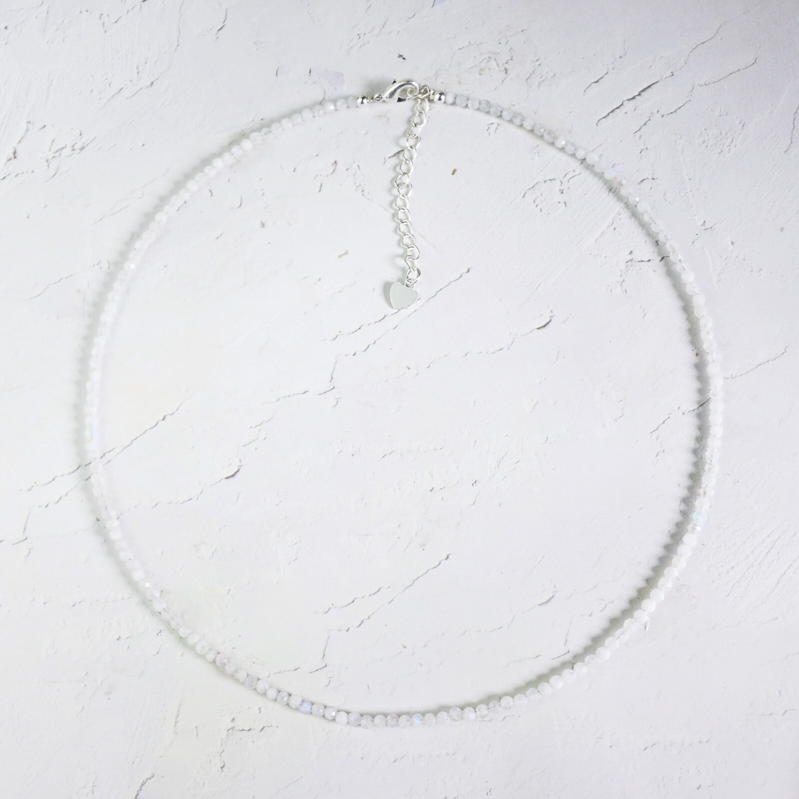 Natural Moonstone Faceted Beaded Choker Handmade White Dainty Gemstone Necklace