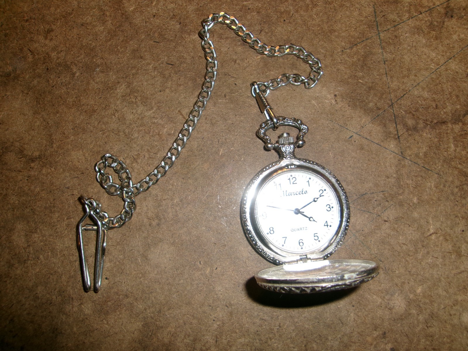 MARCELO Quartz RAILROAD Pocket Watch w/Chain