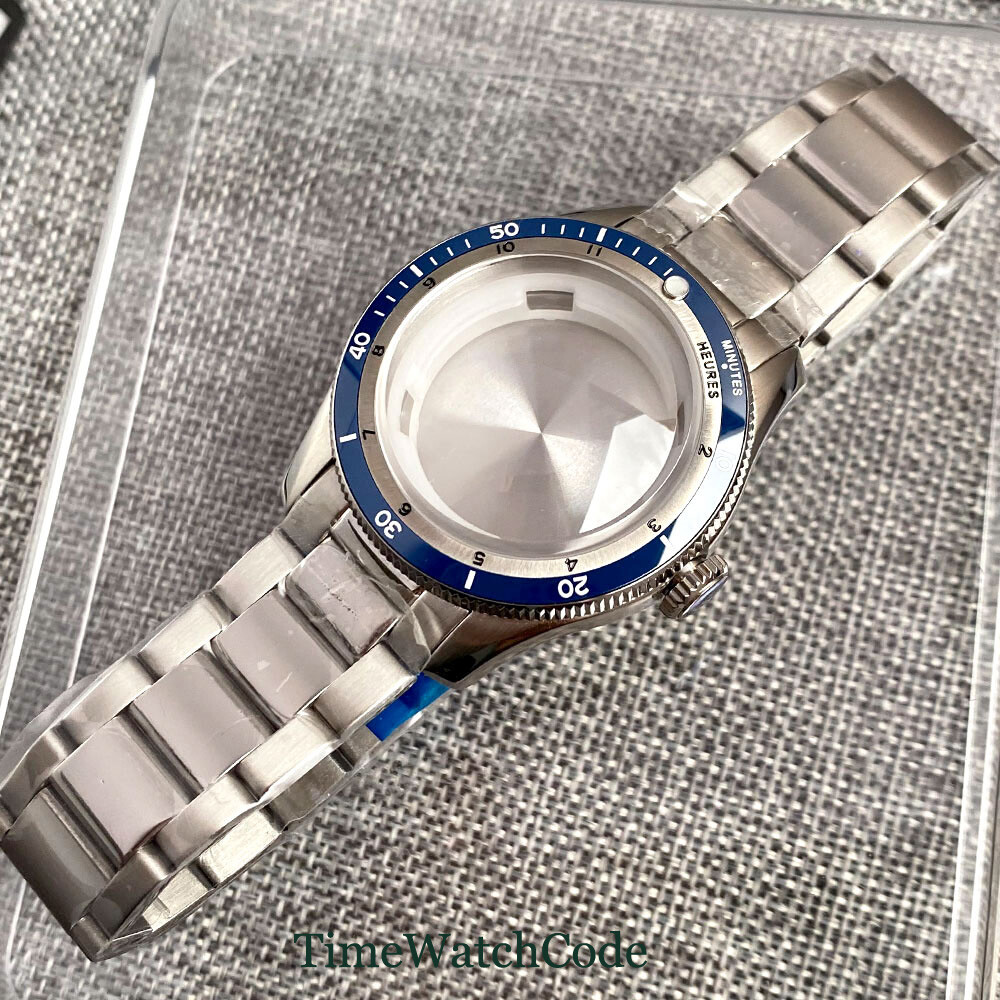 40mm Double Bow Sapphire Crystal Watch Case Fit NH35 NH36 NH38 PT5000 20ATM 316L