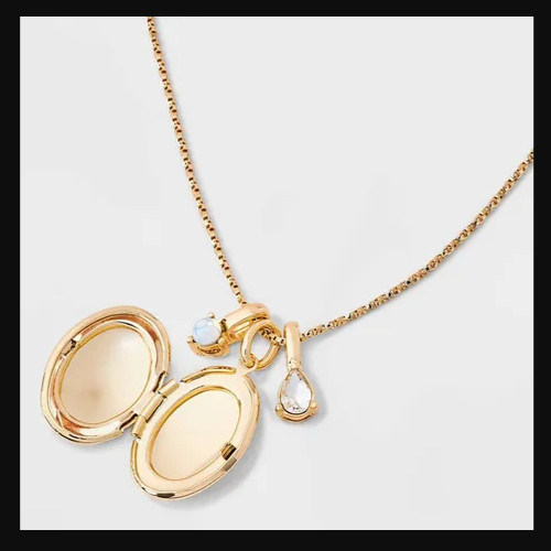Floral Motif Locket with Charms – A New Day Gold Daisy