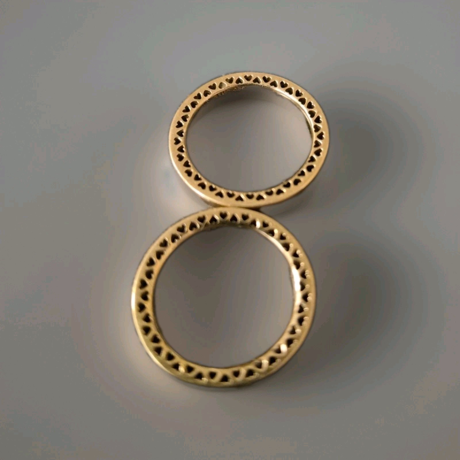 Pandora(2) 14k Yellow Gold Hearts of Pandora Sz US 6 & 6.5 Band Rings 5.43 Gram