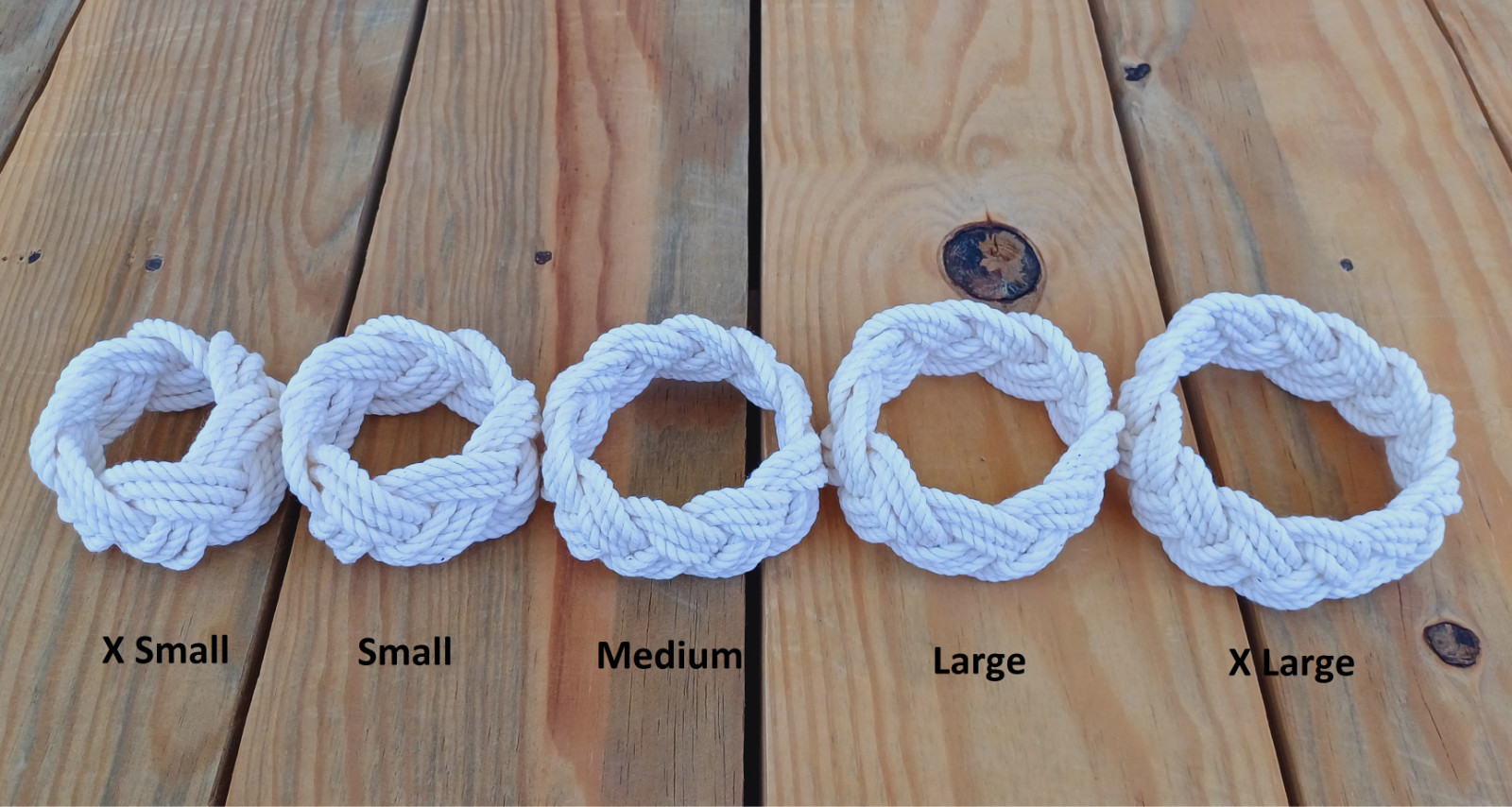 Sailor Knot Rope Bracelet Turks Head White Braided Nautical Beach Cord Bracelets