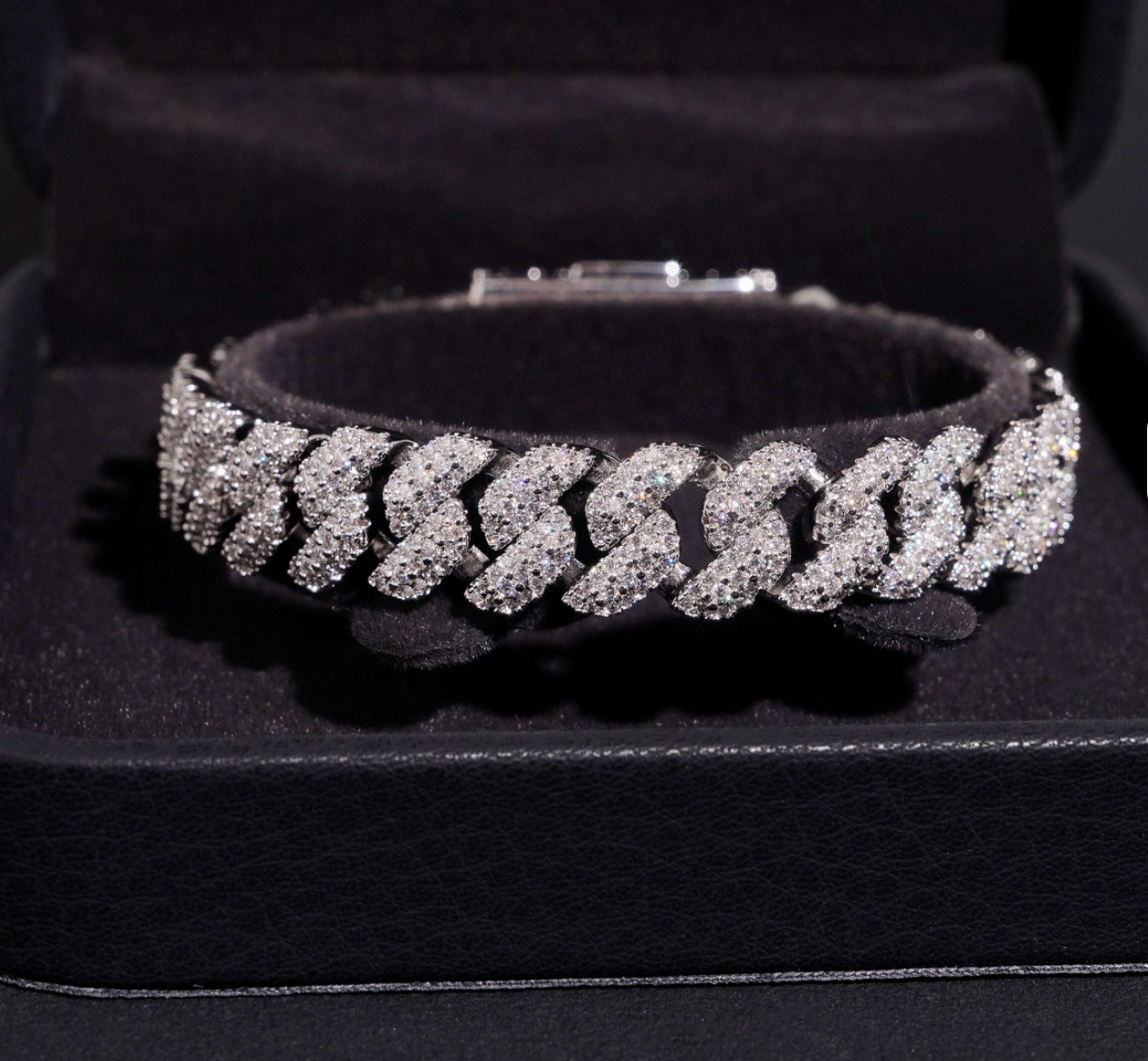 Bracelet 10mm Hip Hop VVS Moissanite Bracelet Brass Moissanite Cuban Link Bracel