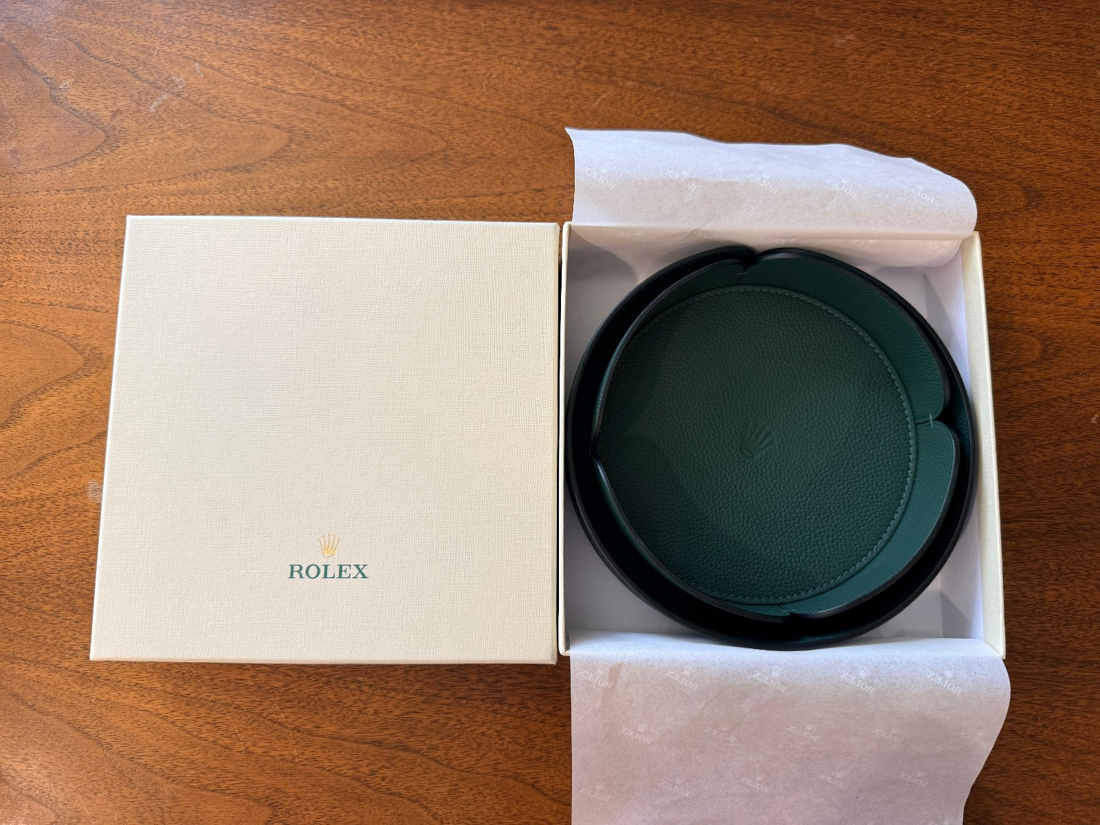 ROLEX 2x Nesting Tray LEATHER 100% authentic NEW IN BOX WATCHES & WONDERS Green