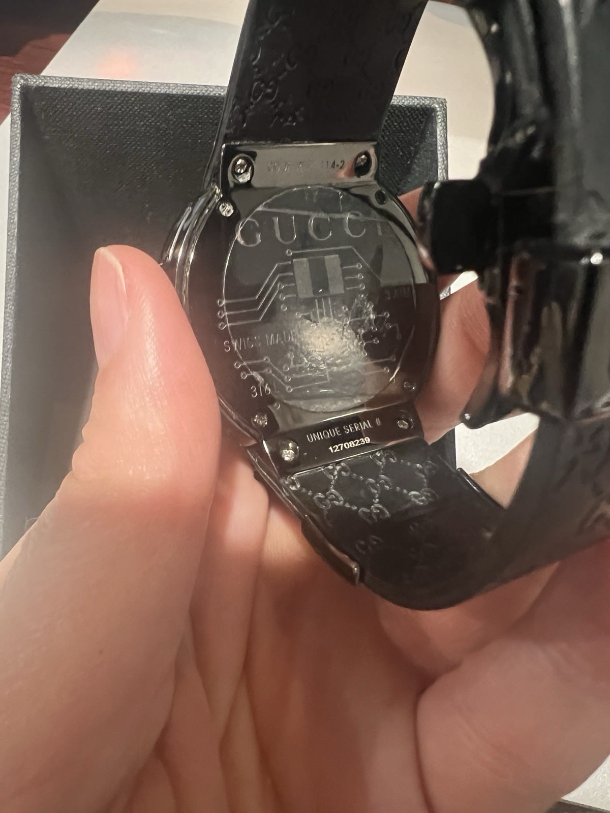 Gucci I-Black Stainless Steel Case with Black Rubber Strap Men’s