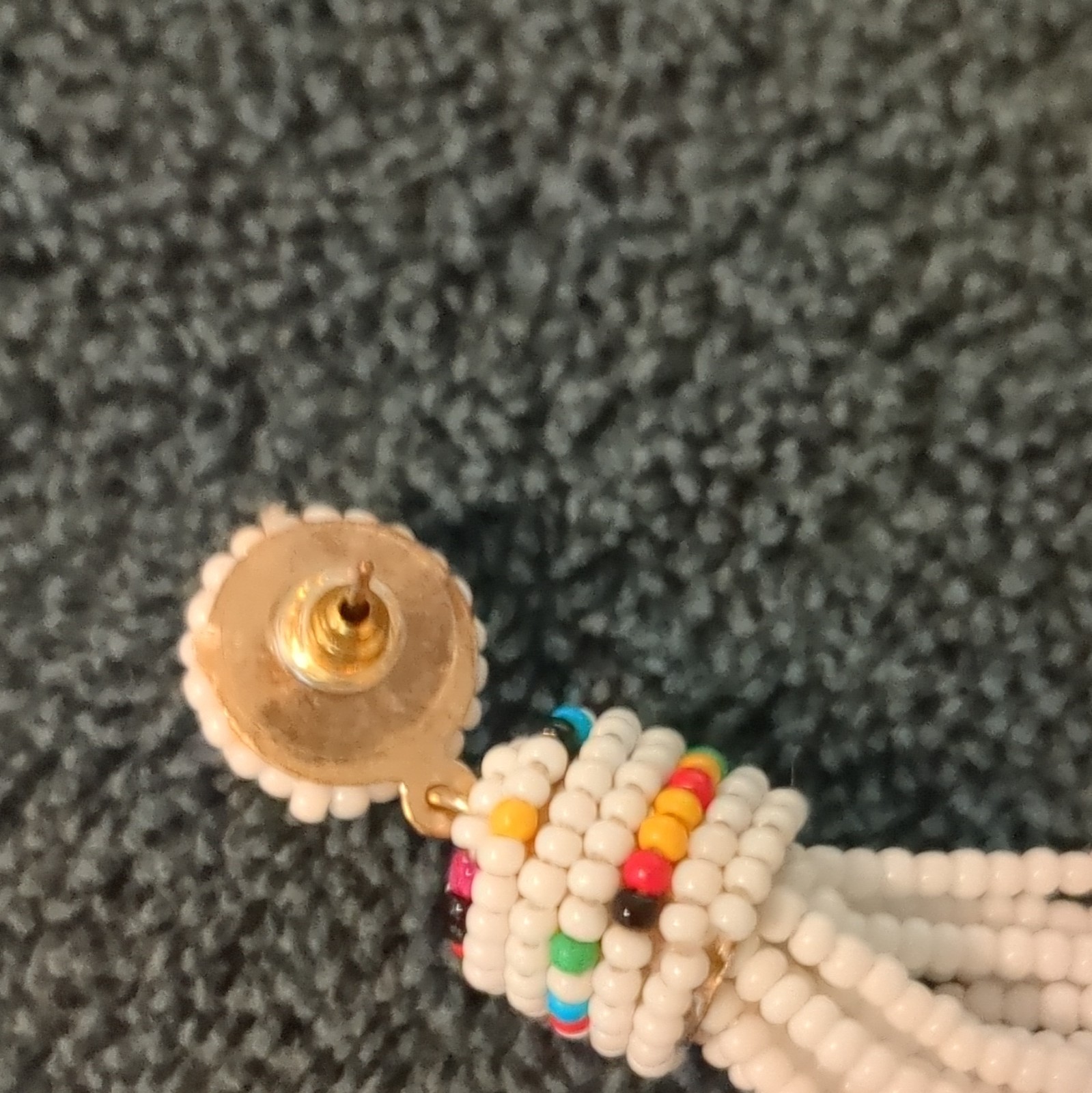 Handmade Seed Bead Beaded Earrings Native American Style 3.5” Long