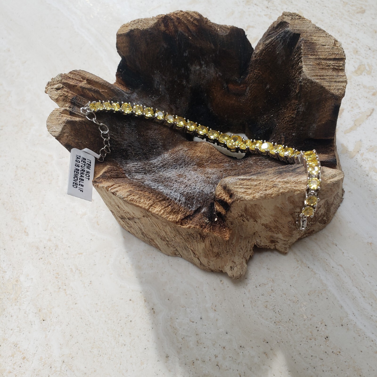 Yellow Austrian Crystal Tennis Anklet/Bracelet 21cm / 8.25 inches.