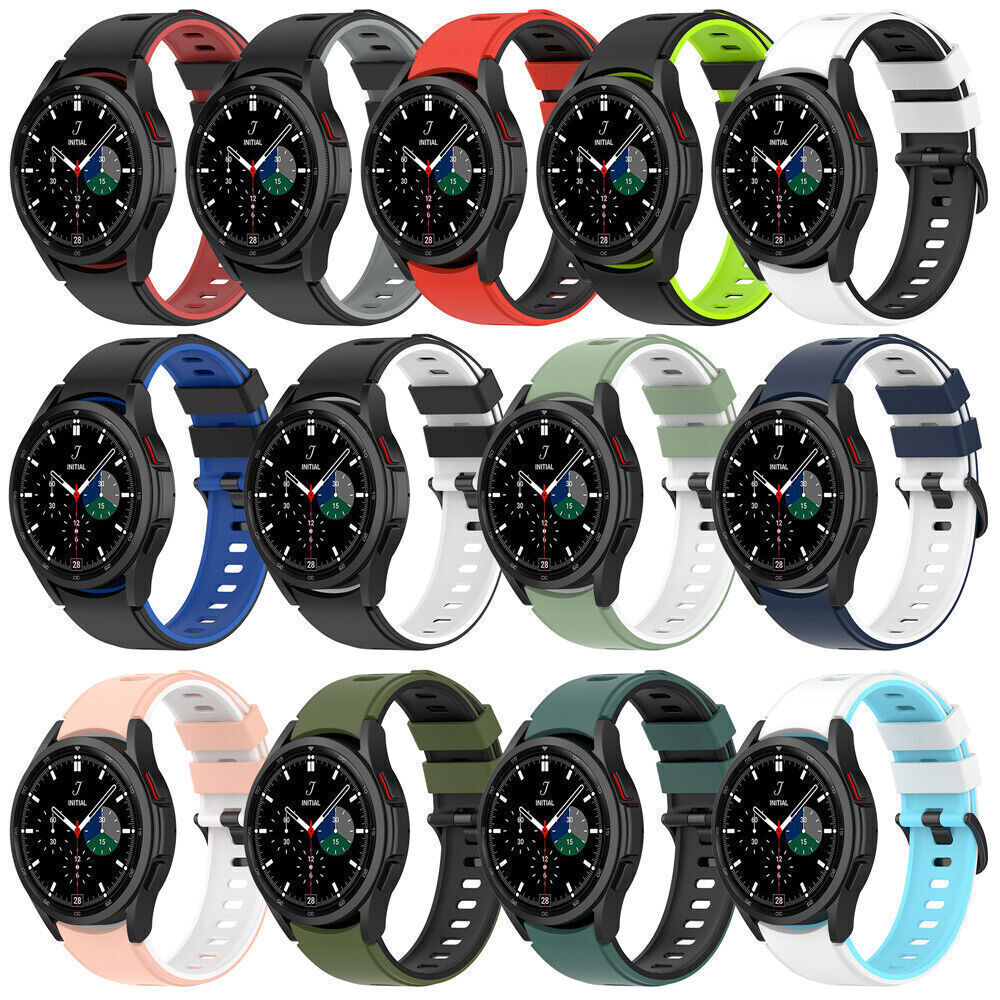 For Samsung Galaxy Watch 4/5/6 40 44 Classic 42 46 47 Silicone Sport Band Strap